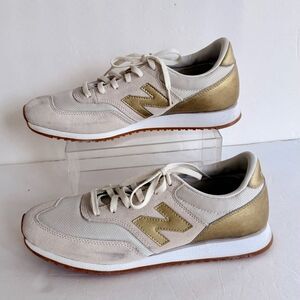 New Balance Women's 11 CW620JD2 Gold Lt Beige Suede Mesh Running Shoes Sneakers